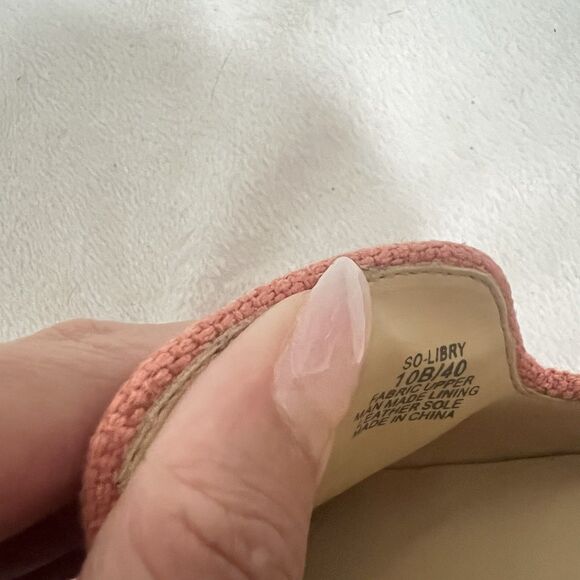 Sole Society Shoes Size 10 Orange Coral Canvas So-Libry Flats Rhinestone Pointed - Picture 9 of 9
